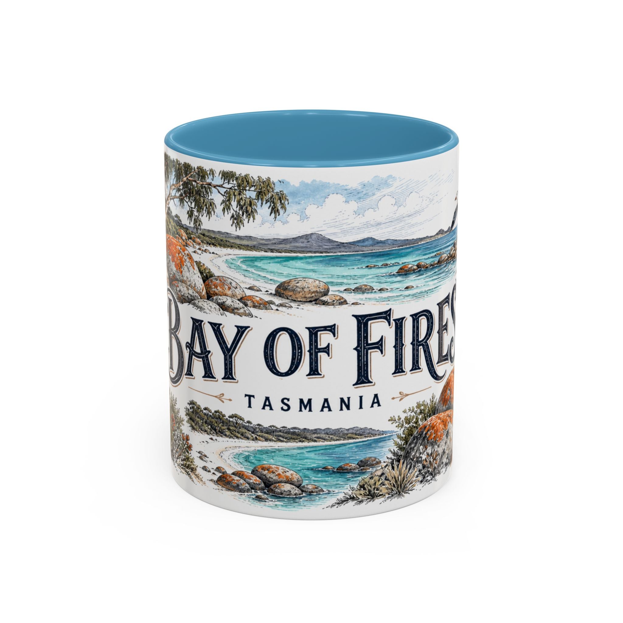 Bay of Fires Mug, Tasmania Travel Souvenir, Bucket List Gift, Accent Ceramic Coffee Mug 11oz 15oz
