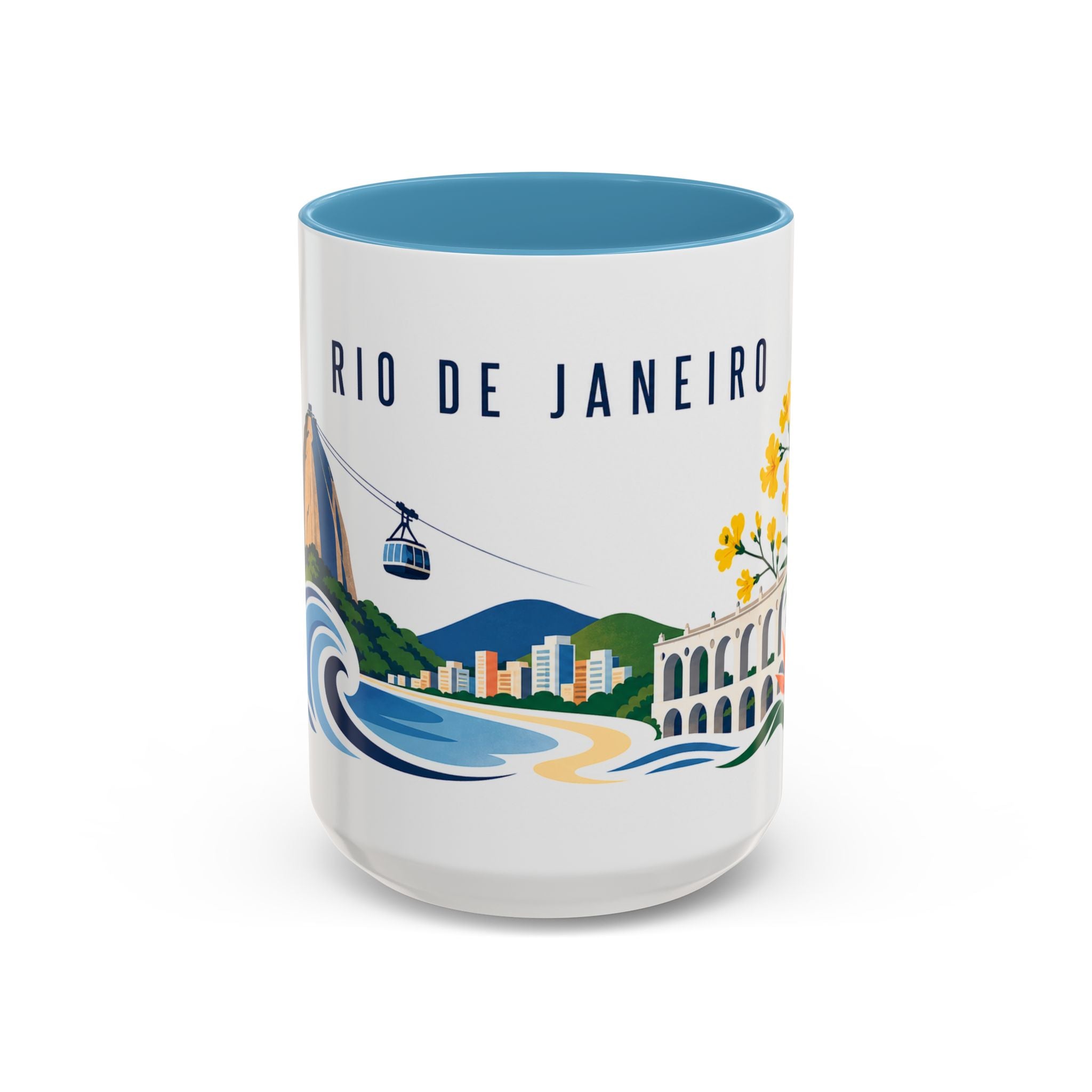 Rio De Janeiro Coffee Mug | Brazil Travel Souvenir | Porcelain Decal City Gift | 11oz 15oz Accent Mug
