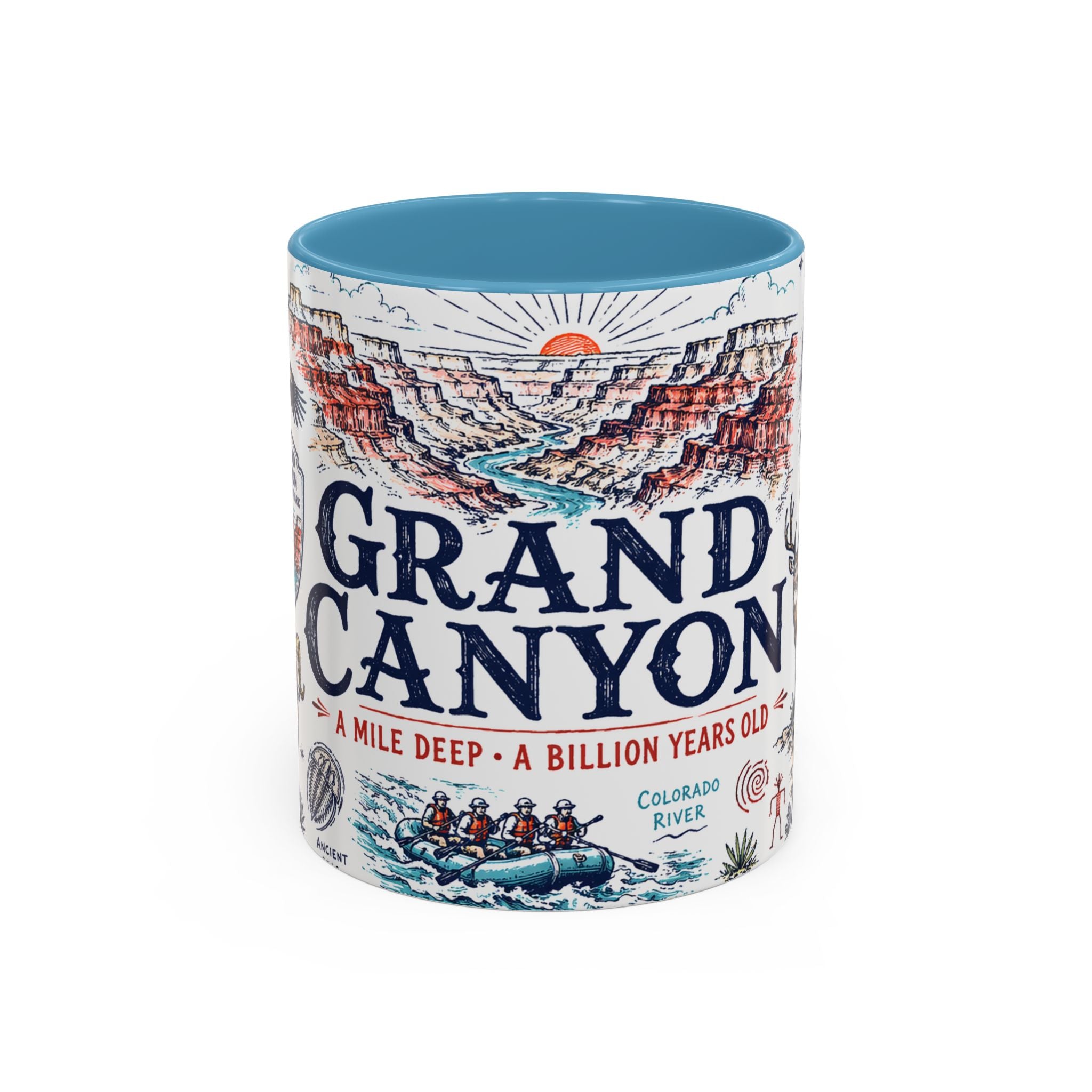 Grand Canyon National Park Coffee Mug | Hiking Camping Nature Gift | Accent Color Ceramic 11oz 15oz