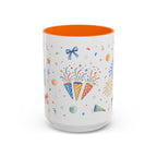 New Year Confetti Mug | Party Popper Watercolor Celebration Gift | Accent Cup 11oz 15oz