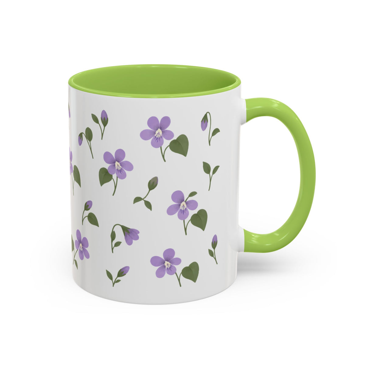 Illinois Violet Mug, State Flower Floral Coffee Cup, 11oz Botanical Gift