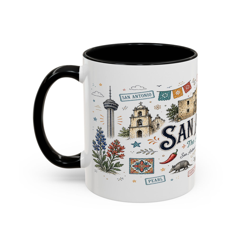 San Antonio Coffee Mug | Texas Souvenir City Gift | Accent Color Ceramic 11oz 15oz