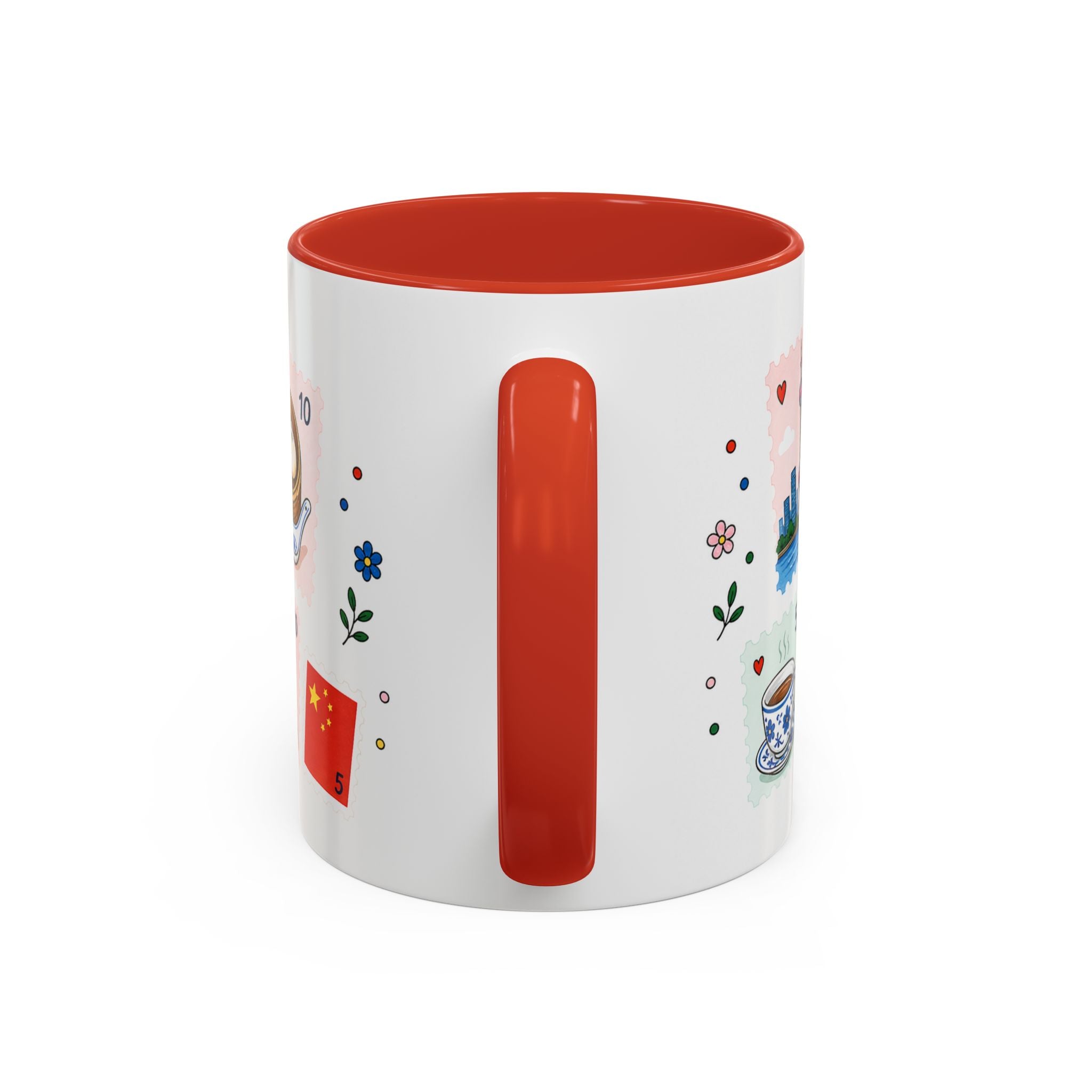 Shanghai Coffee Mug | Postage Stamp Collage Mug | Travel Souvenir Accent Cup 11oz 15oz