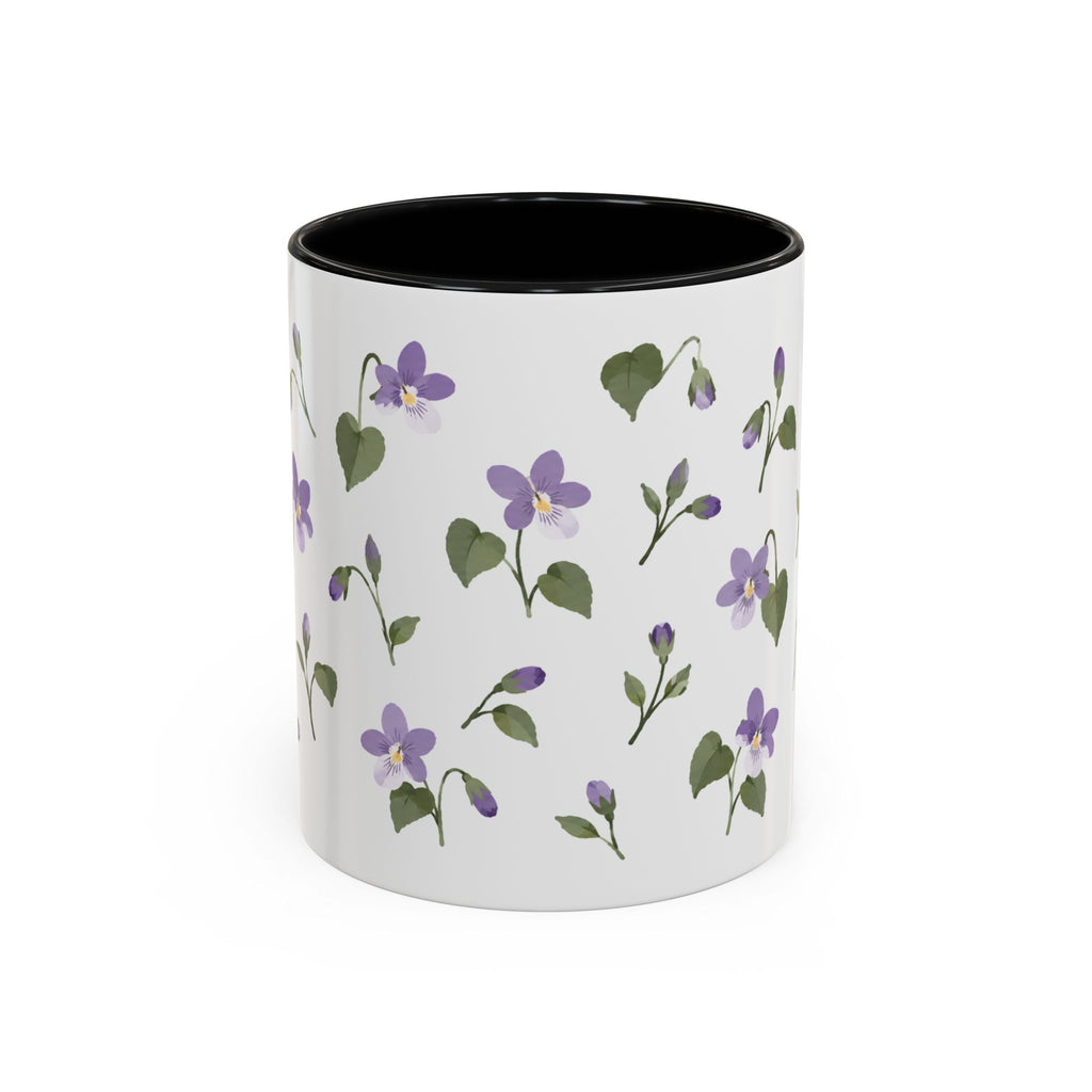 Wisconsin Wood Violet Mug, State Flower Floral Coffee Cup, 11oz Botanical Gift