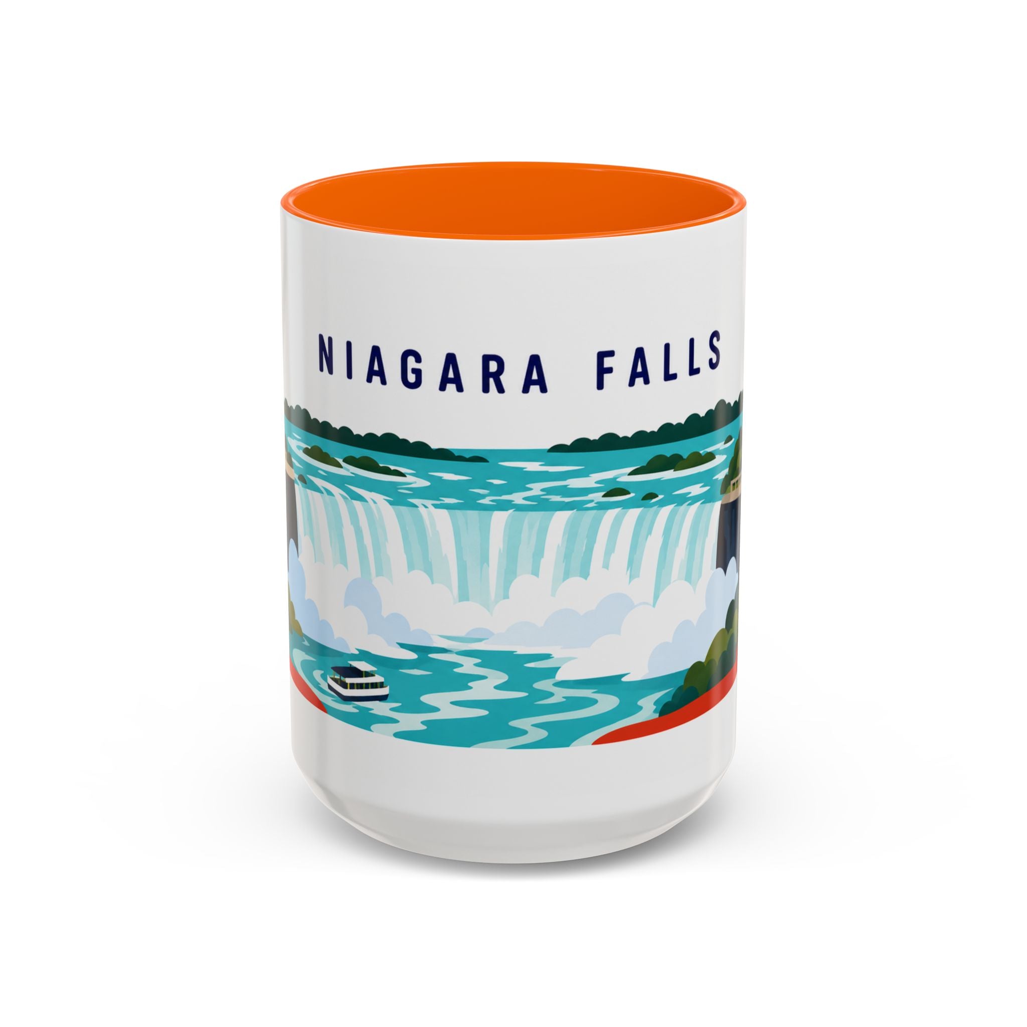 Niagara Falls Coffee Mug | Travel Destination Souvenir Gift | Accent Color Ceramic 11oz 15oz