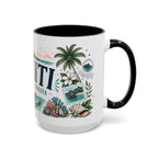 Tahiti Coffee Mug | Travel Destination Souvenir Gift | Accent Color Ceramic 11oz 15oz