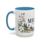 Michigan State Map Mug | Botanical Accents, Lakes Art | Homesick Gift