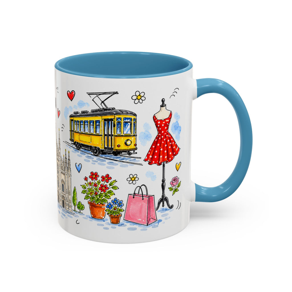 Milan Travel Mug | European City Souvenir Accent Coffee Mug | 11oz 15oz Ceramic Cup