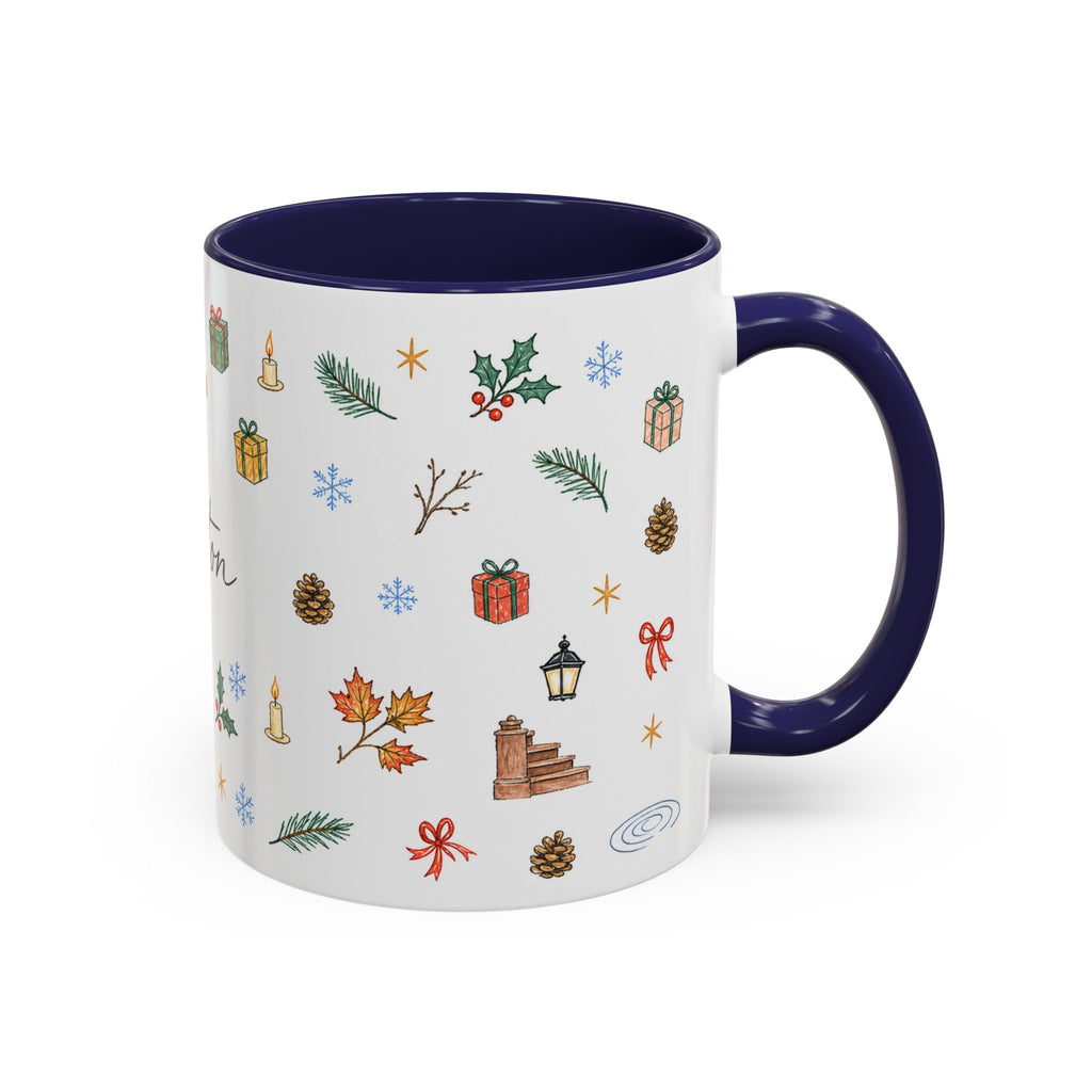 Boston Christmas Mug | Watercolor Travel Souvenir | Holiday Gift | Accent Ceramic Coffee Cup 11oz 15oz