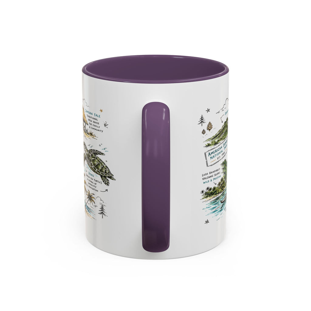 American Samoa National Park Coffee Mug | Pacific Island Rainforest Reef Gift | Accent Color Ceramic 11oz 15oz