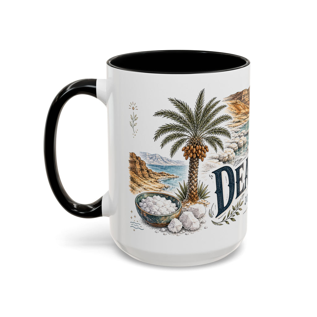 Dead Sea Mug, Jordan Travel Souvenir, Bucket List Gift, Accent Ceramic Coffee Mug 11oz 15oz