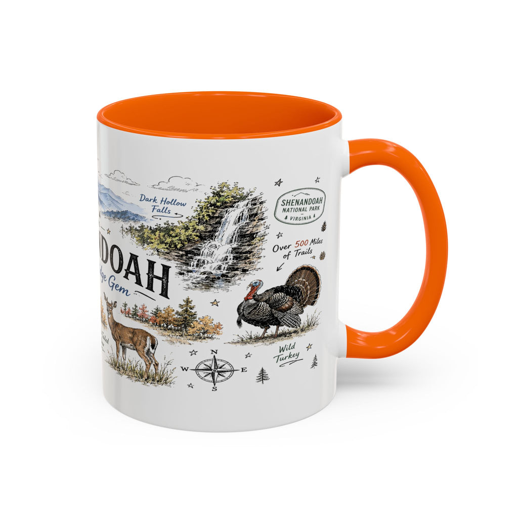 Shenandoah National Park Coffee Mug | Virginia Blue Ridge Hiking Autumn Gift | Accent Color Ceramic 11oz 15oz