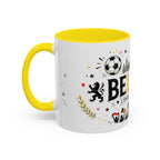 Belgium Soccer Coffee Mug | Soccer Fan Gift | Accent Color Ceramic 11oz 15oz Match Day Cup