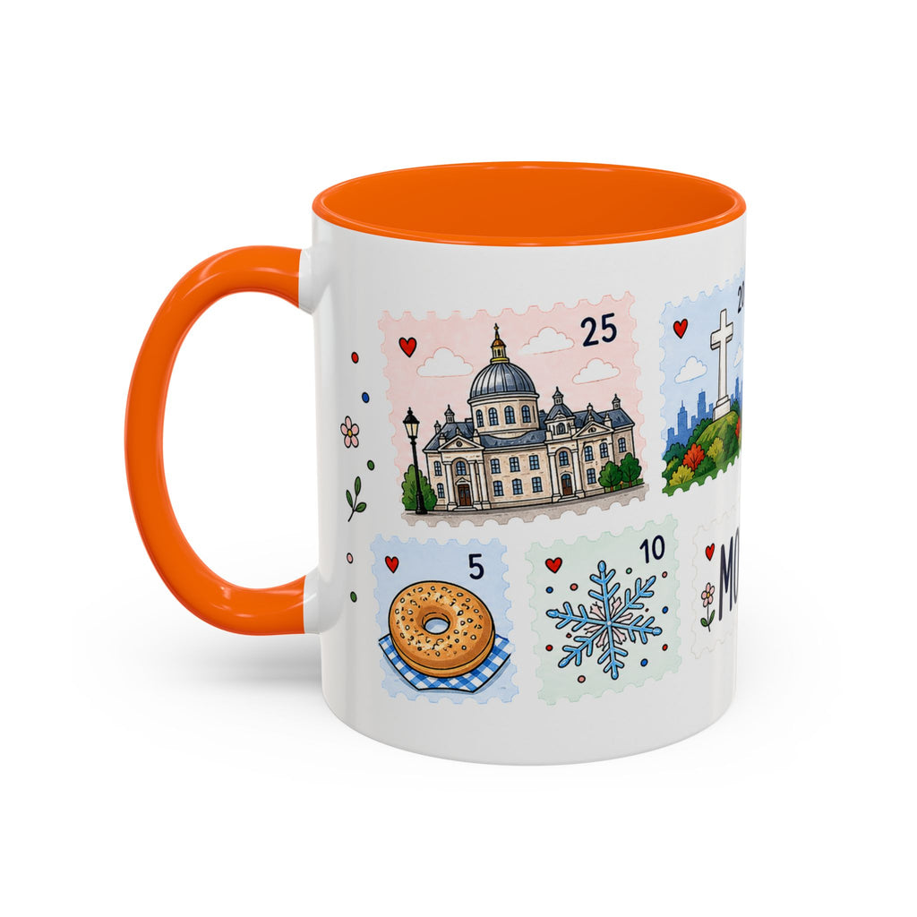 Montreal Coffee Mug | Postage Stamp Collage Mug | Travel Souvenir Accent Cup 11oz 15oz