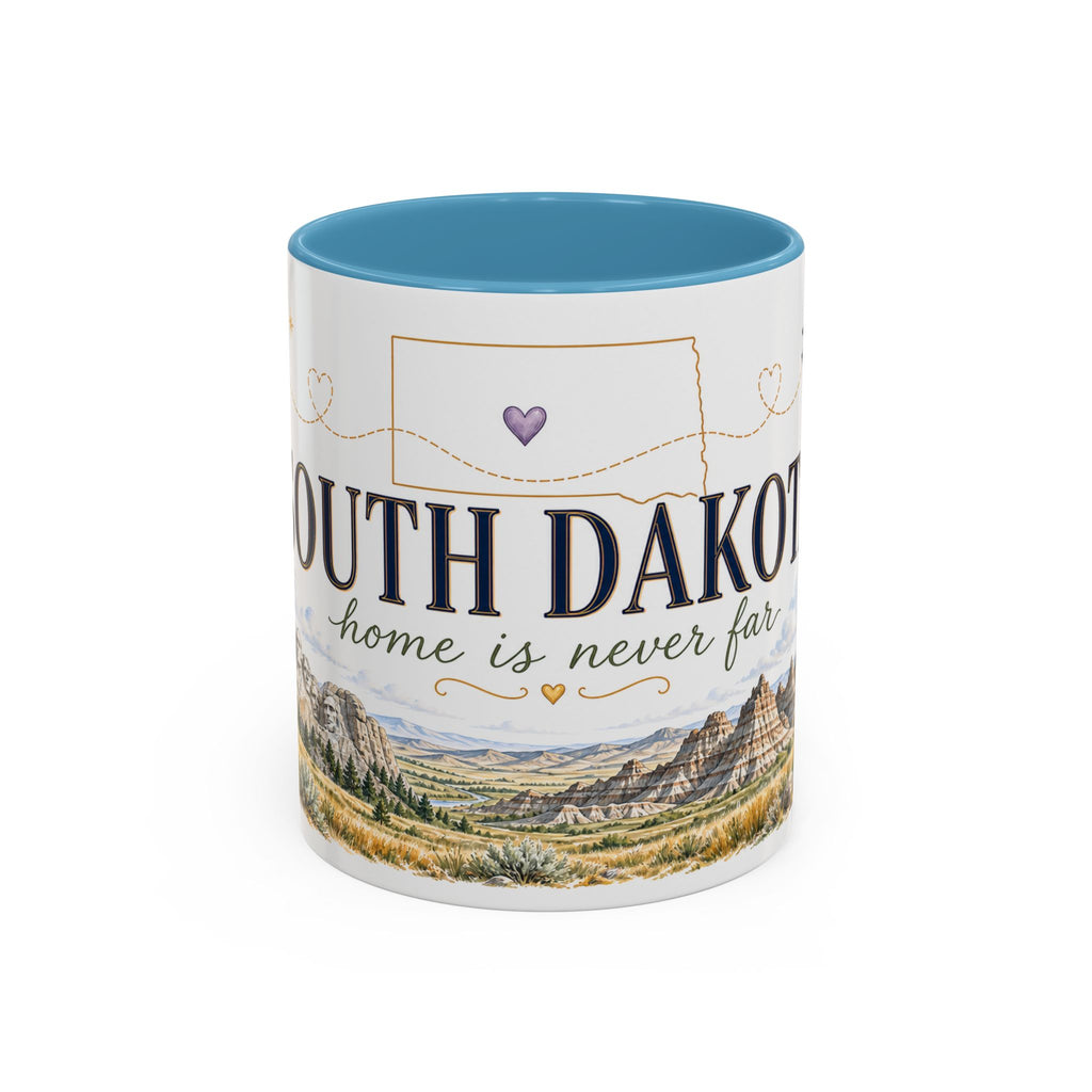 South Dakota State Map Mug | Botanical Accents, Homesick Gift (11oz or 15oz)