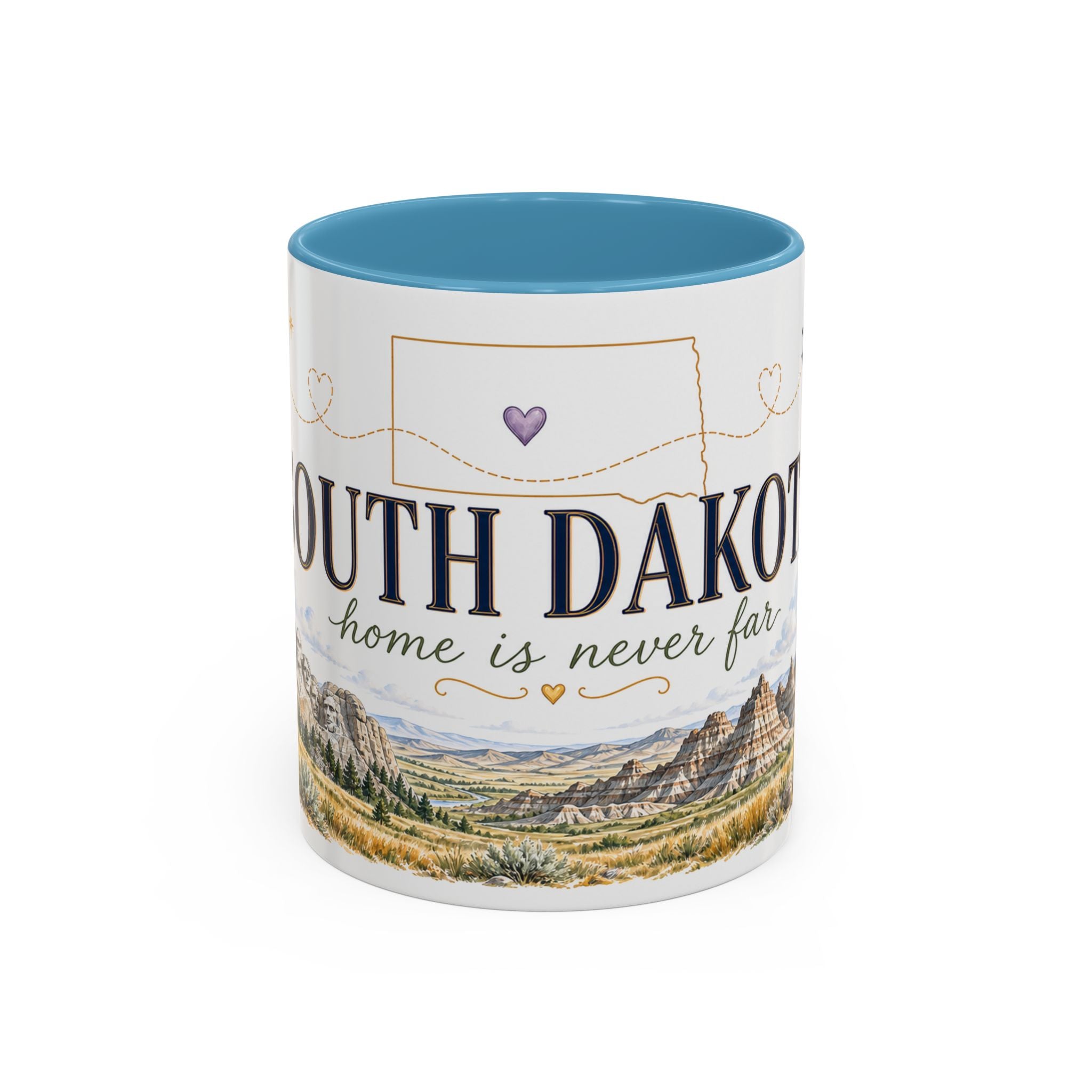 South Dakota State Map Mug | Botanical Accents, Homesick Gift (11oz or 15oz)