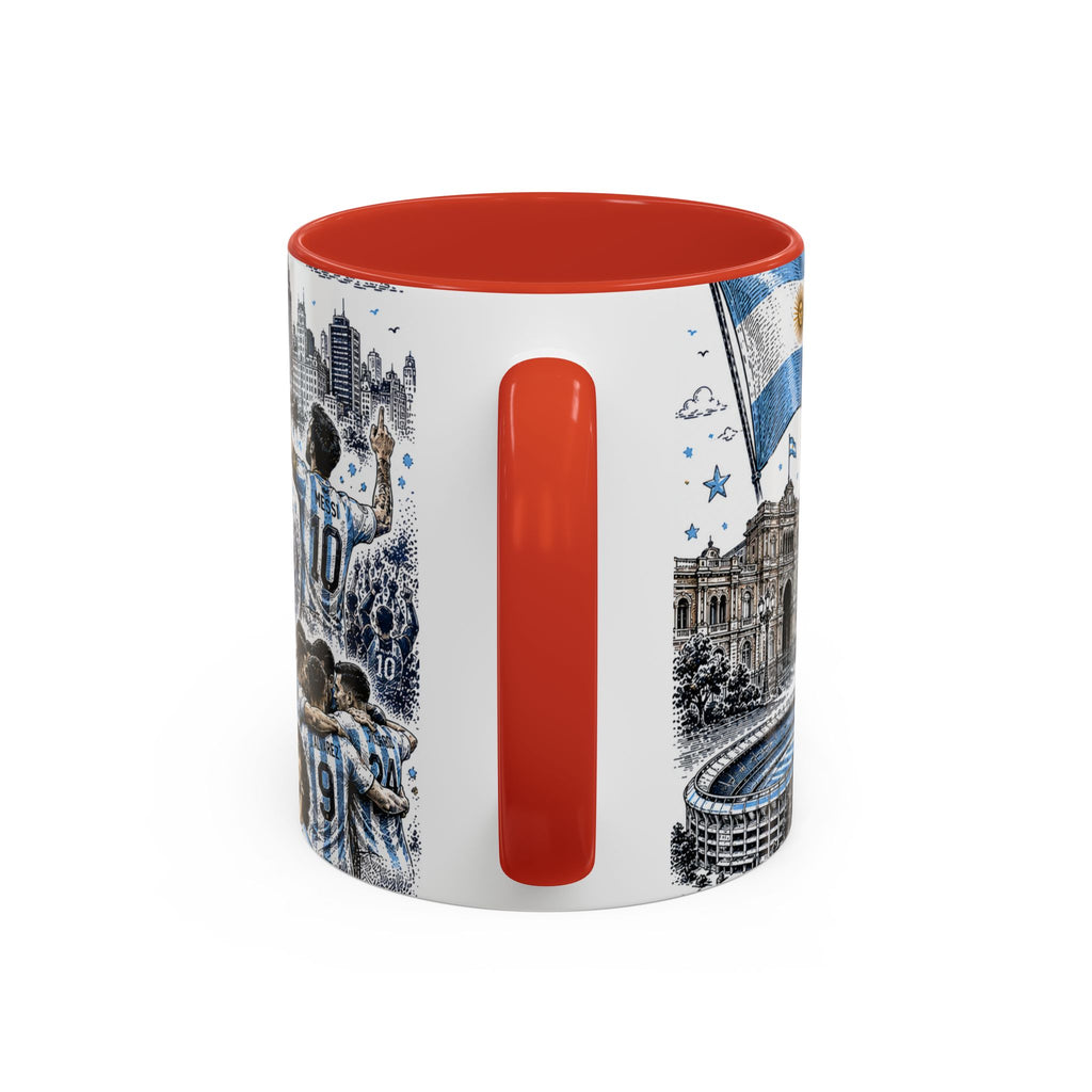 Argentina Soccer Coffee Mug | Soccer Fan Gift | Accent Color Ceramic 11oz 15oz Match Day Cup