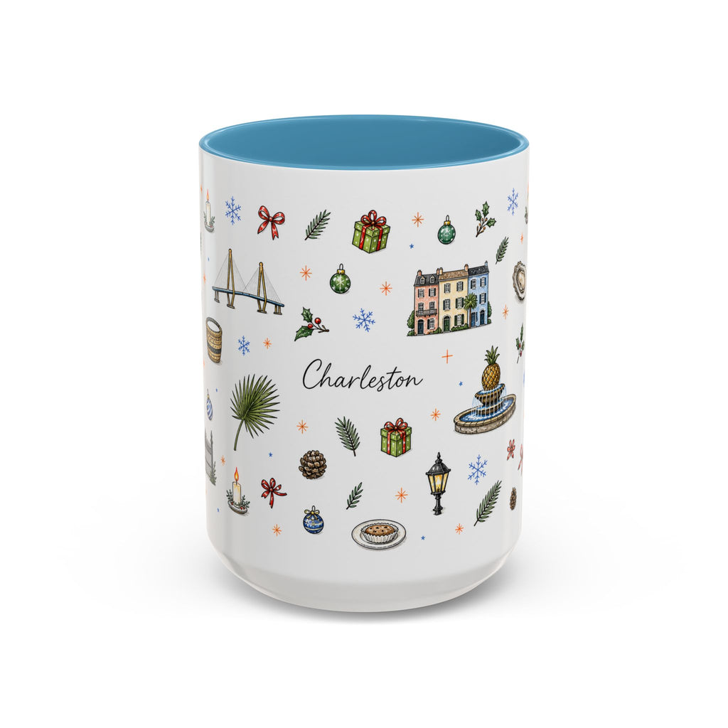 Charleston Christmas Mug | Watercolor City Souvenir, Holiday Travel Gift (11oz/15oz)