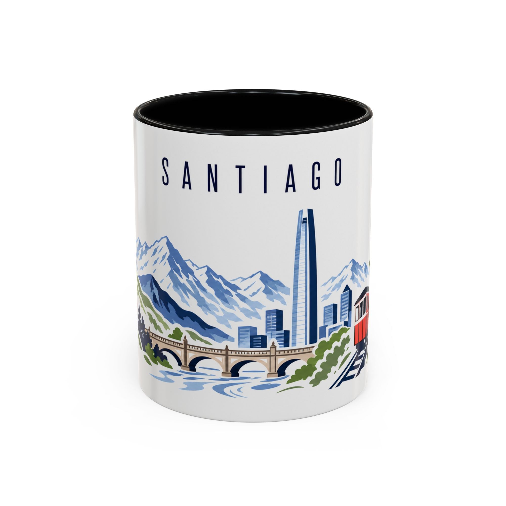 Santiago Coffee Mug | Chile Travel Souvenir | Porcelain Decal City Gift | 11oz 15oz Accent Mug