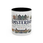 Amsterdam Coffee Mug | Netherlands Souvenir Travel Gift | Accent Color Ceramic 11oz 15oz