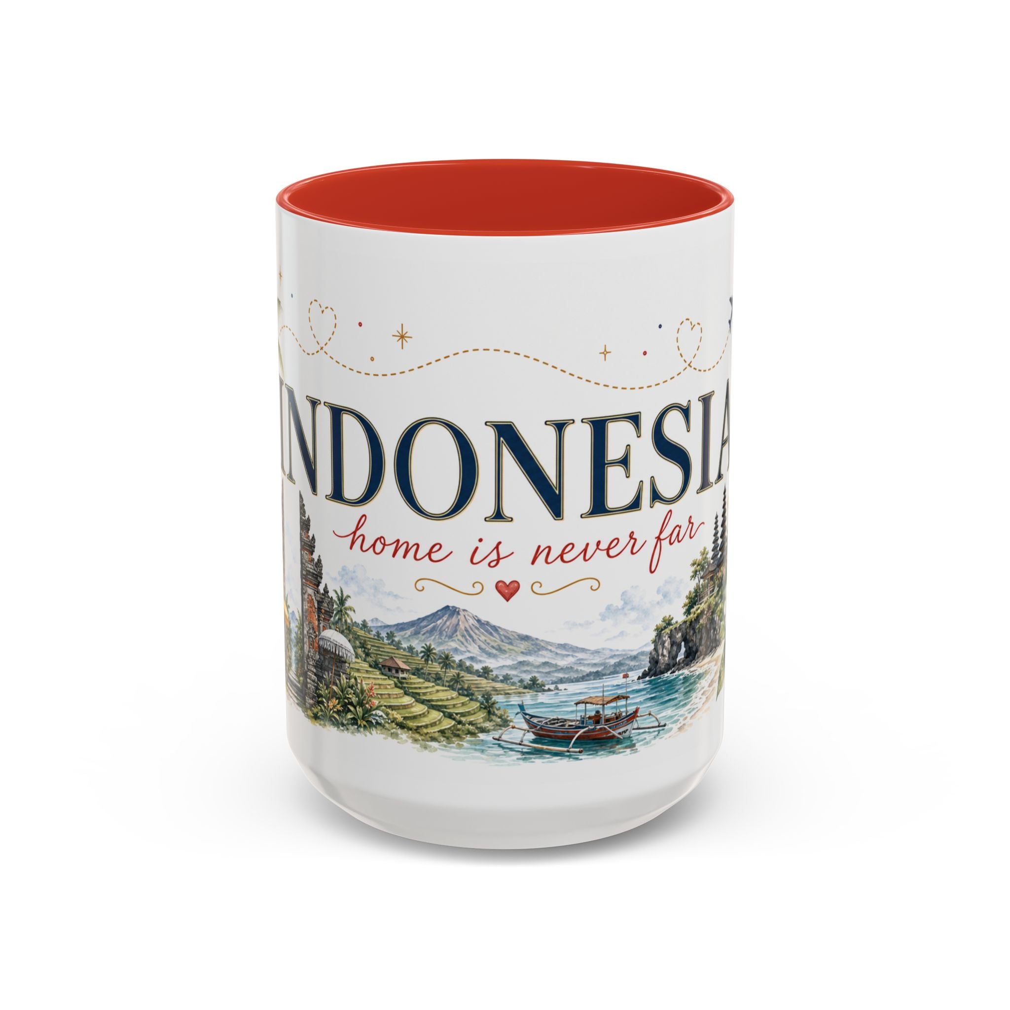 Indonesia Home Country Mug | Moving Away Gift | Long Distance Friendship | 11 oz 15 oz Accent Mug