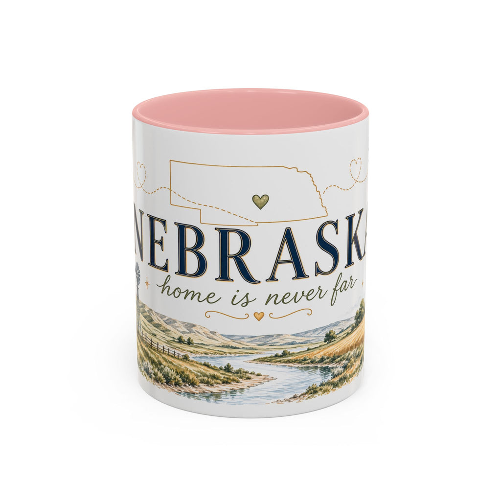 Nebraska State Mug | Moving Away, Long Distance Friendship Gift | Botanical Landscape Accent Mug