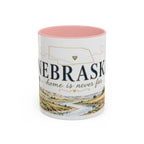 Nebraska State Mug | Moving Away, Long Distance Friendship Gift | Botanical Landscape Accent Mug