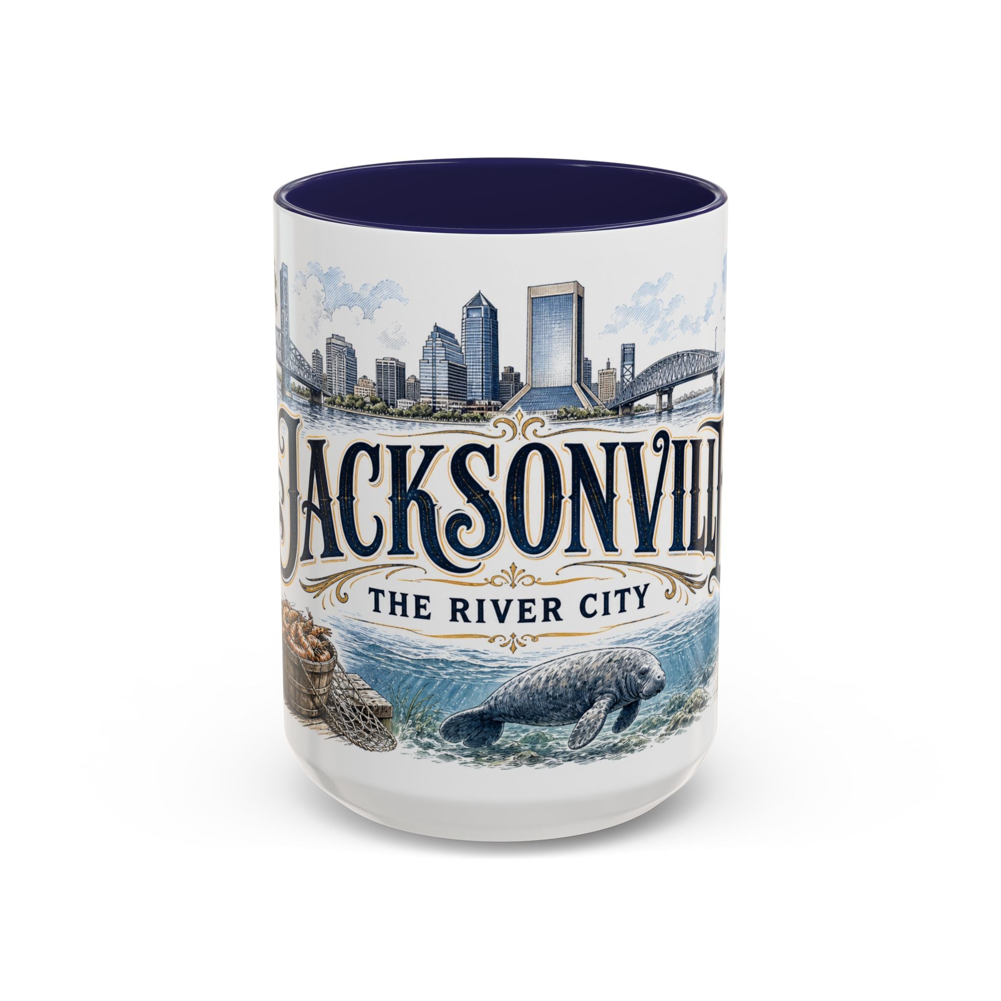 Jacksonville Coffee Mug | United States Travel Souvenir | Vintage Illustrated City Gift | 11 oz 15 oz Accent Mug