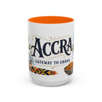 Accra Coffee Mug | Ghana Travel Souvenir | Vintage Illustrated City Gift | 11 oz 15 oz Accent Mug