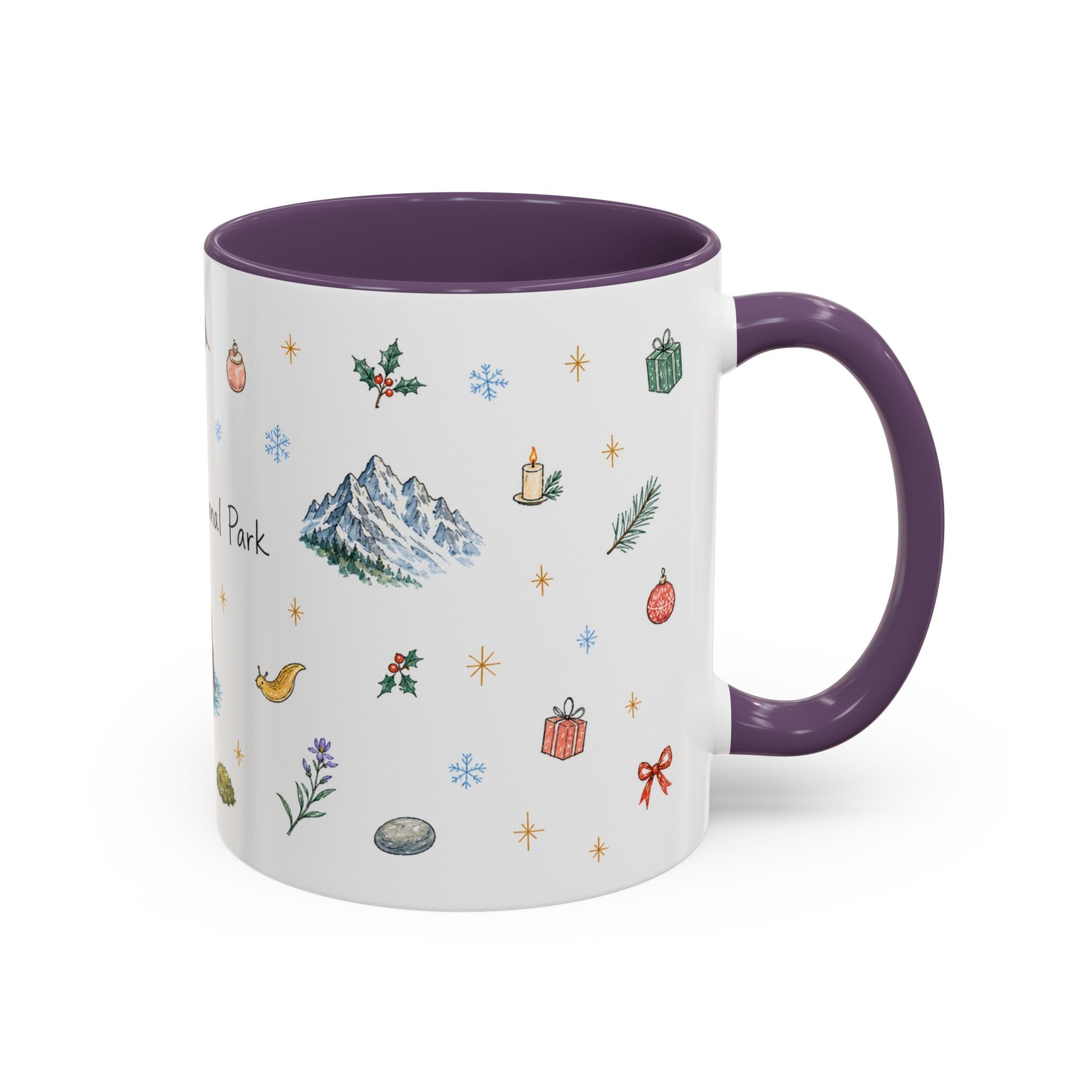 Olympic National Park Christmas Mug | Watercolor Travel Souvenir | Holiday Gift | Accent Ceramic Coffee Cup 11oz 15oz