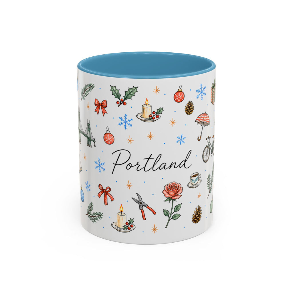 Portland Christmas Watercolor Mug | City Souvenir Coffee Cup (11oz 15oz)