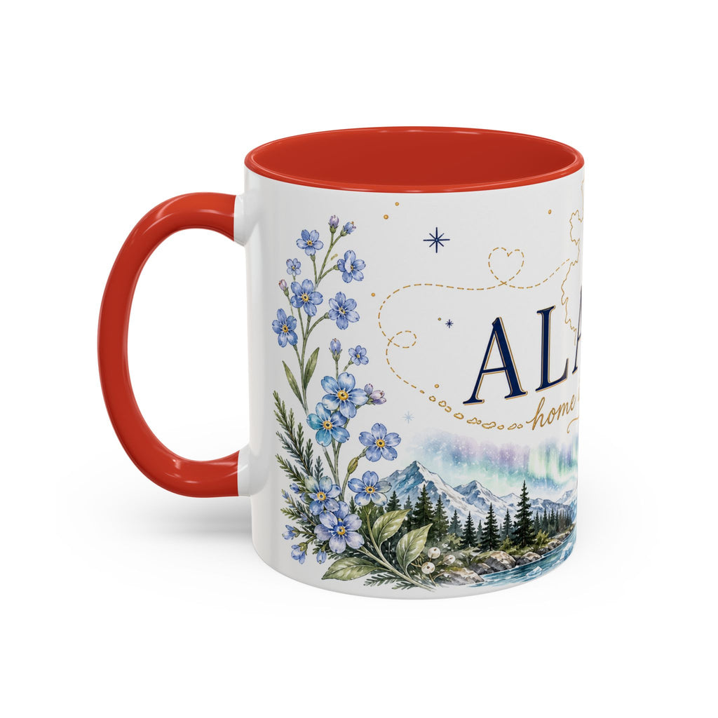 Alaska State Map Mug | Northern Lights, Mountains, Glaciers | Moving Away Gift