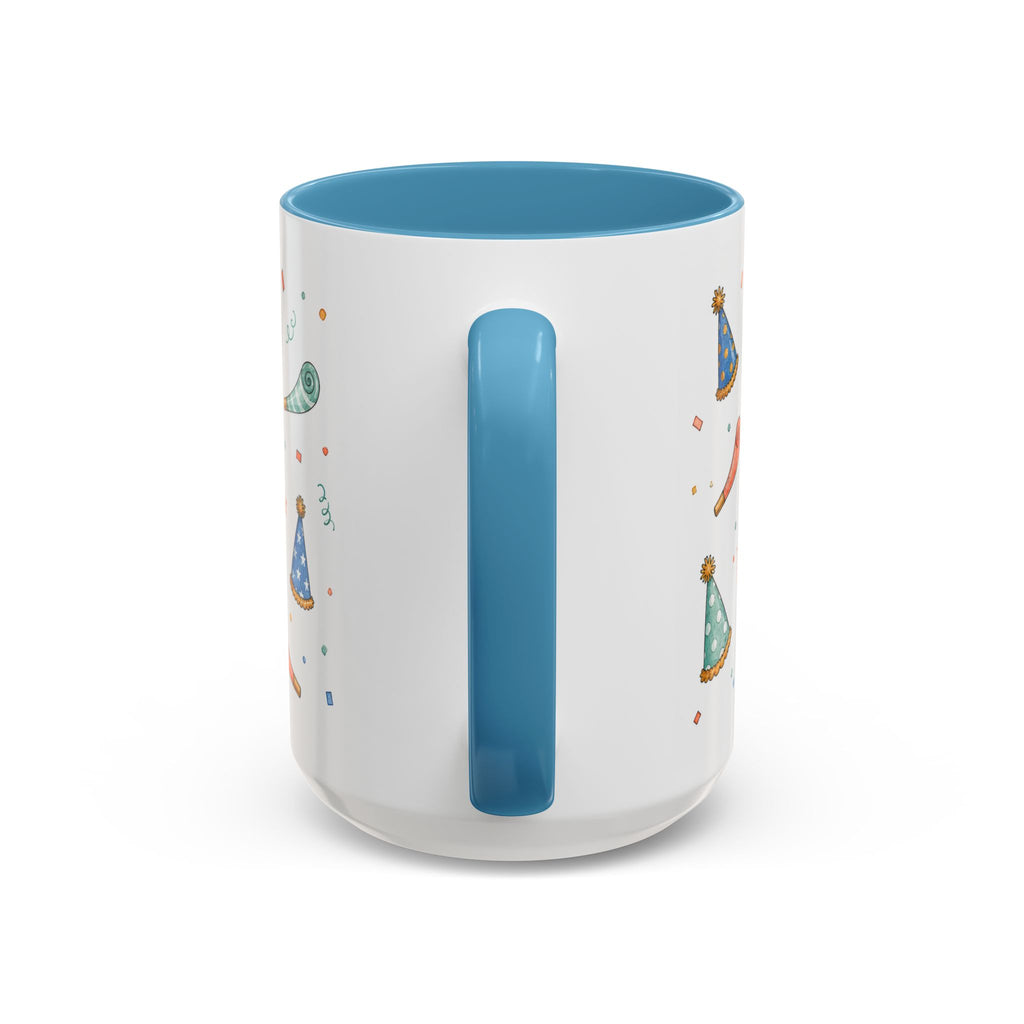 New Year Party Mug | Balloon Popper Watercolor Celebration Gift | Accent Cup 11oz 15oz