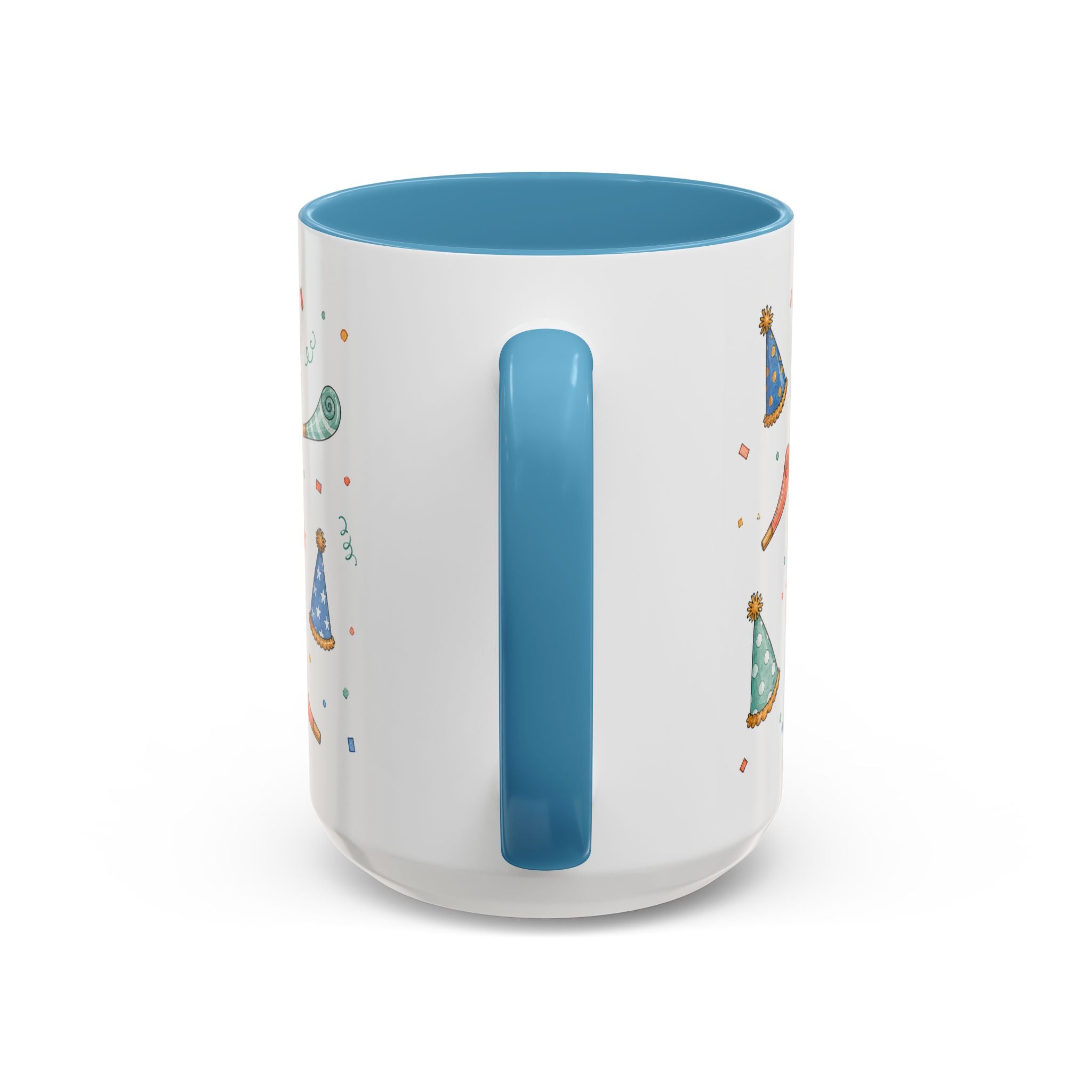 New Year Party Mug | Balloon Popper Watercolor Celebration Gift | Accent Cup 11oz 15oz
