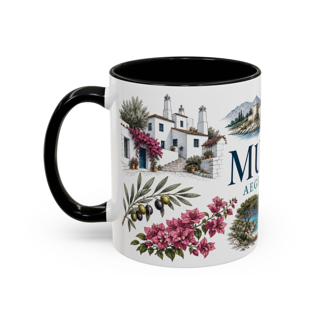 Mugla Coffee Mug | Turkey Travel Souvenir | Vintage Illustrated City Gift | 11 oz 15 oz Accent Mug
