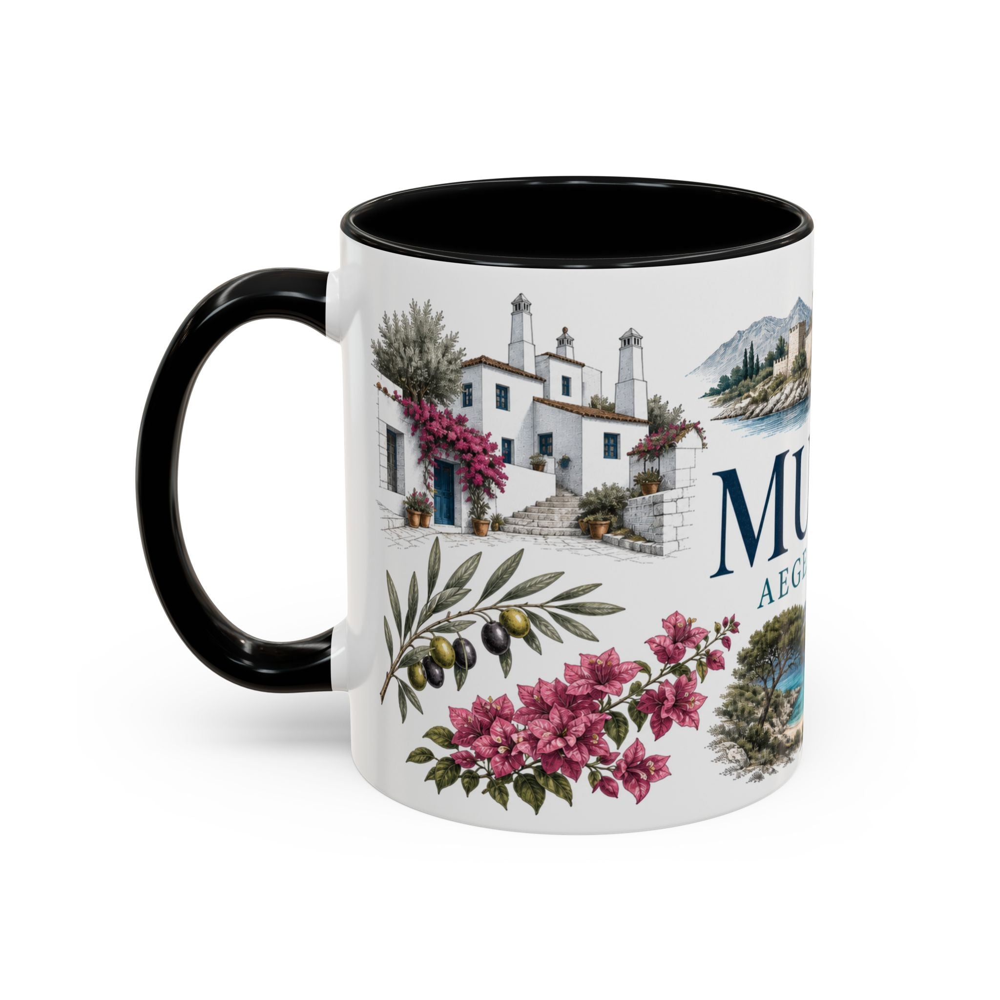 Mugla Coffee Mug | Turkey Travel Souvenir | Vintage Illustrated City Gift | 11 oz 15 oz Accent Mug