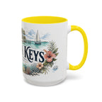 Florida Keys Mug, Florida Travel Souvenir, Bucket List Gift, Accent Ceramic Coffee Mug 11oz 15oz