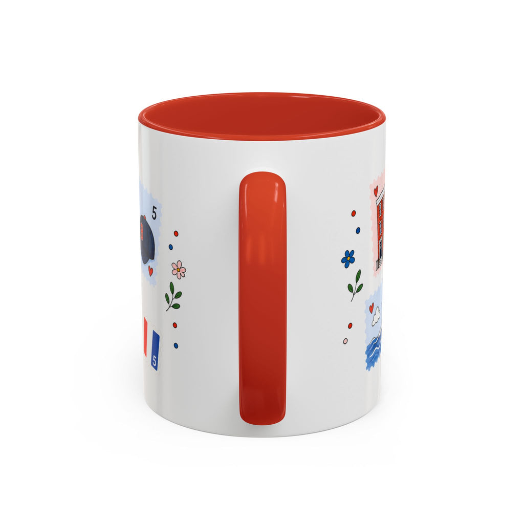 Boston Coffee Mug | Postage Stamp Collage Mug | Travel Souvenir Accent Cup 11oz 15oz