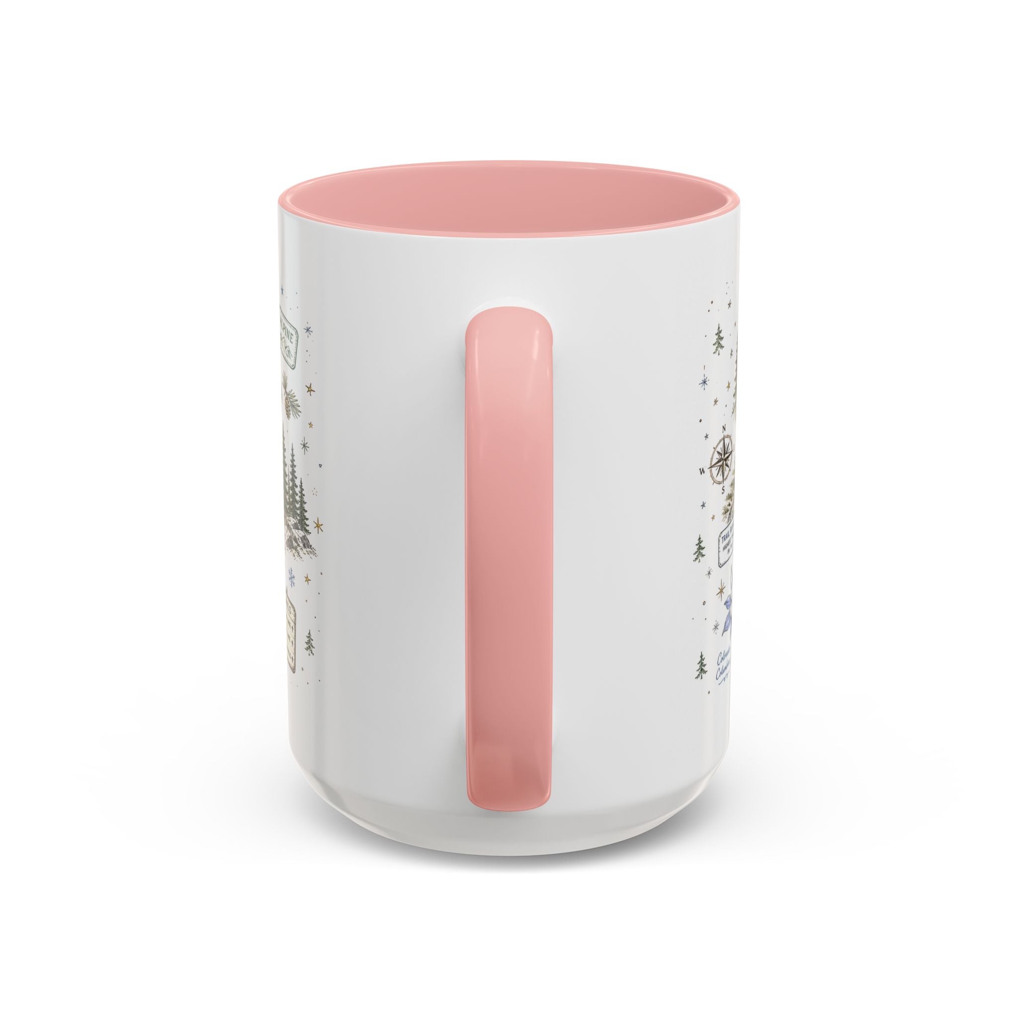 Rocky Mountain Coffee Mug | National Park Hiking Camping Gift | Accent Color Ceramic 11oz 15oz