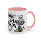 Scottish Highlands Coffee Mug | Travel Destination Souvenir Gift | Accent Color Ceramic 11oz 15oz