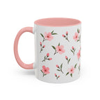Delaware Peach Blossom Mug, State Flower Floral Coffee Cup, 11oz Botanical Gift