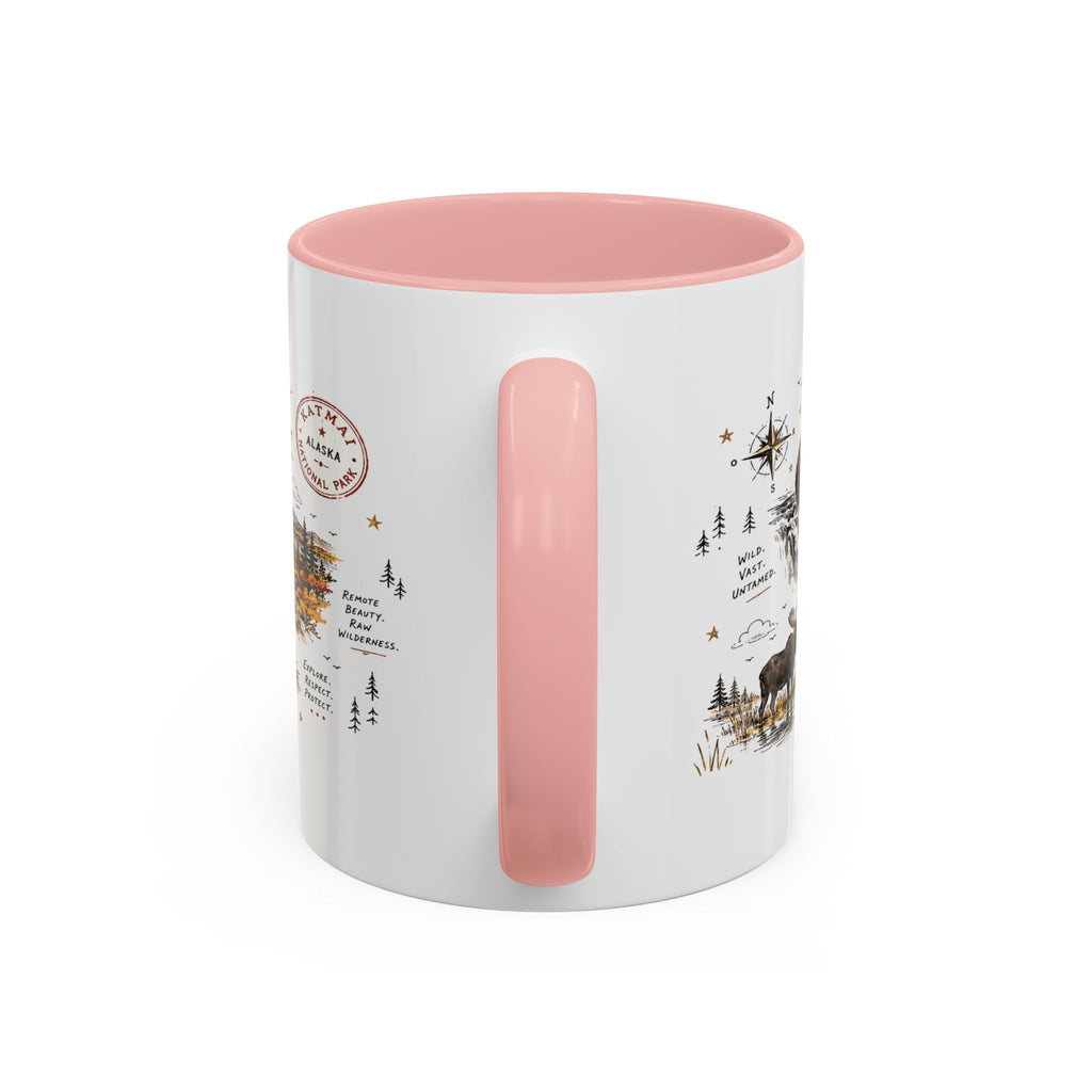 Katmai National Park Coffee Mug | Alaska Bear Watching Wildlife Gift | Accent Color Ceramic 11oz 15oz