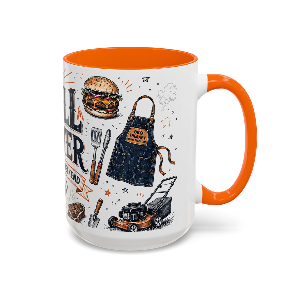 Grill Master Coffee Mug | Father's Day Gift for Dad | Accent Color Ceramic 11oz 15oz