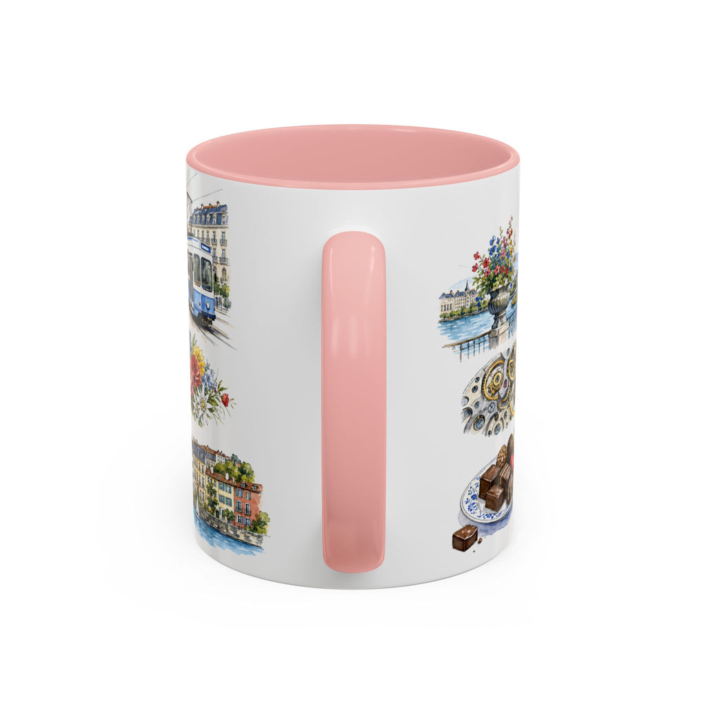 Geneva Illustrated Travel Mug | City Souvenir Accent Coffee Mug | 11oz 15oz Ceramic Cup