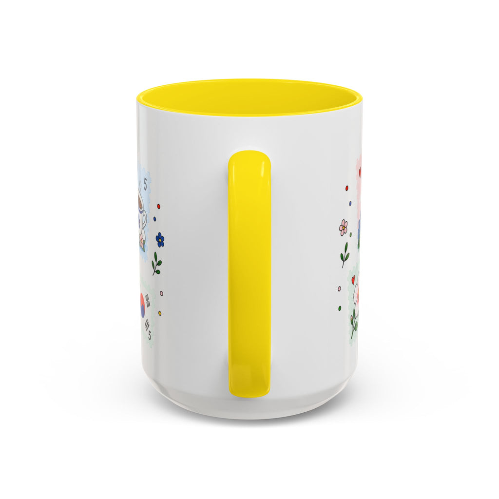 Seoul Coffee Mug | Postage Stamp Collage Mug | Travel Souvenir Accent Cup 11oz 15oz