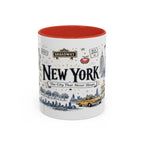 New York City Coffee Mug | New York Souvenir Travel Gift | Accent Color Ceramic 11oz 15oz