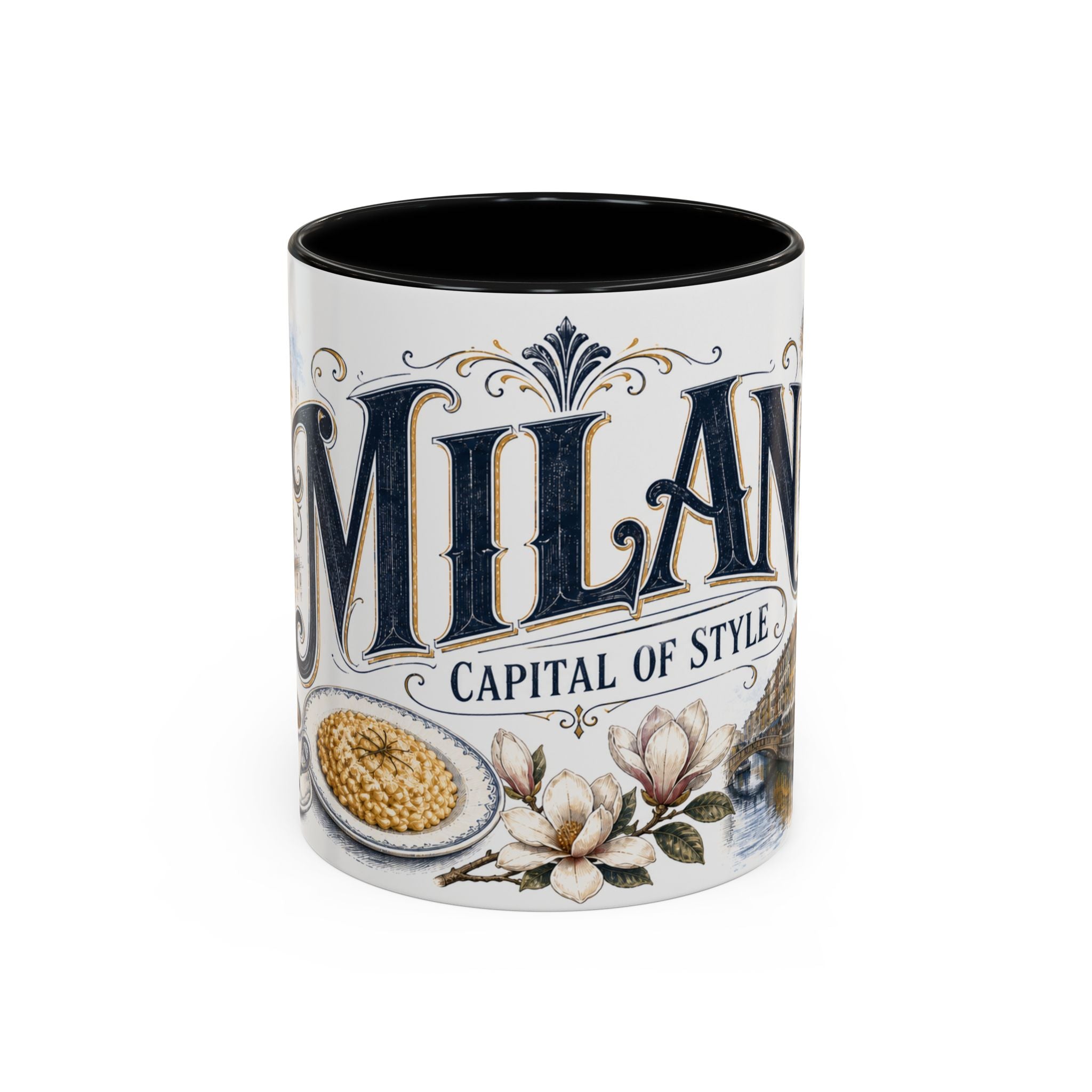 Milan Coffee Mug | Italy Travel Souvenir | Vintage Illustrated City Gift | 11 oz 15 oz Accent Mug