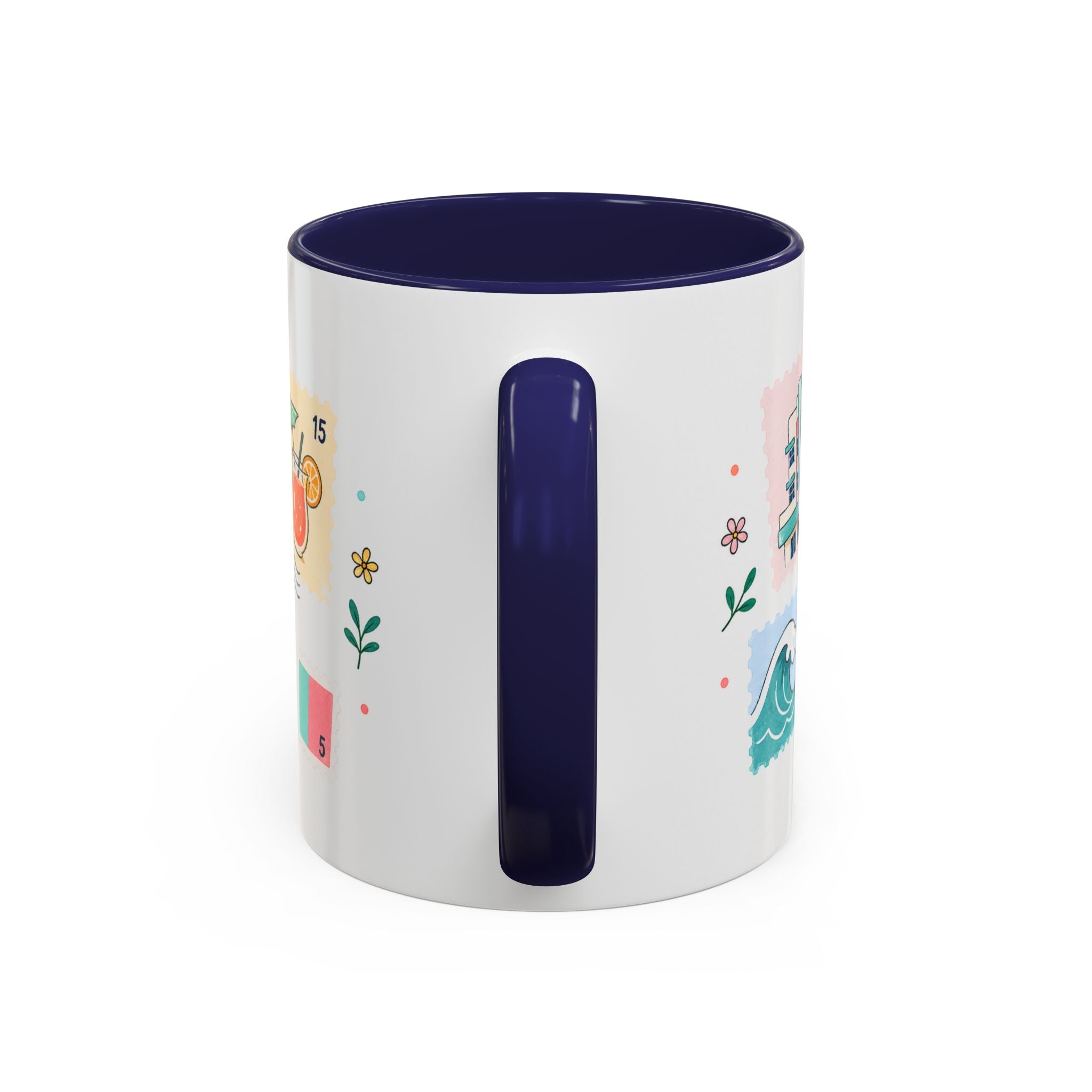 Miami Coffee Mug | Postage Stamp Collage Mug | Travel Souvenir Accent Cup 11oz 15oz