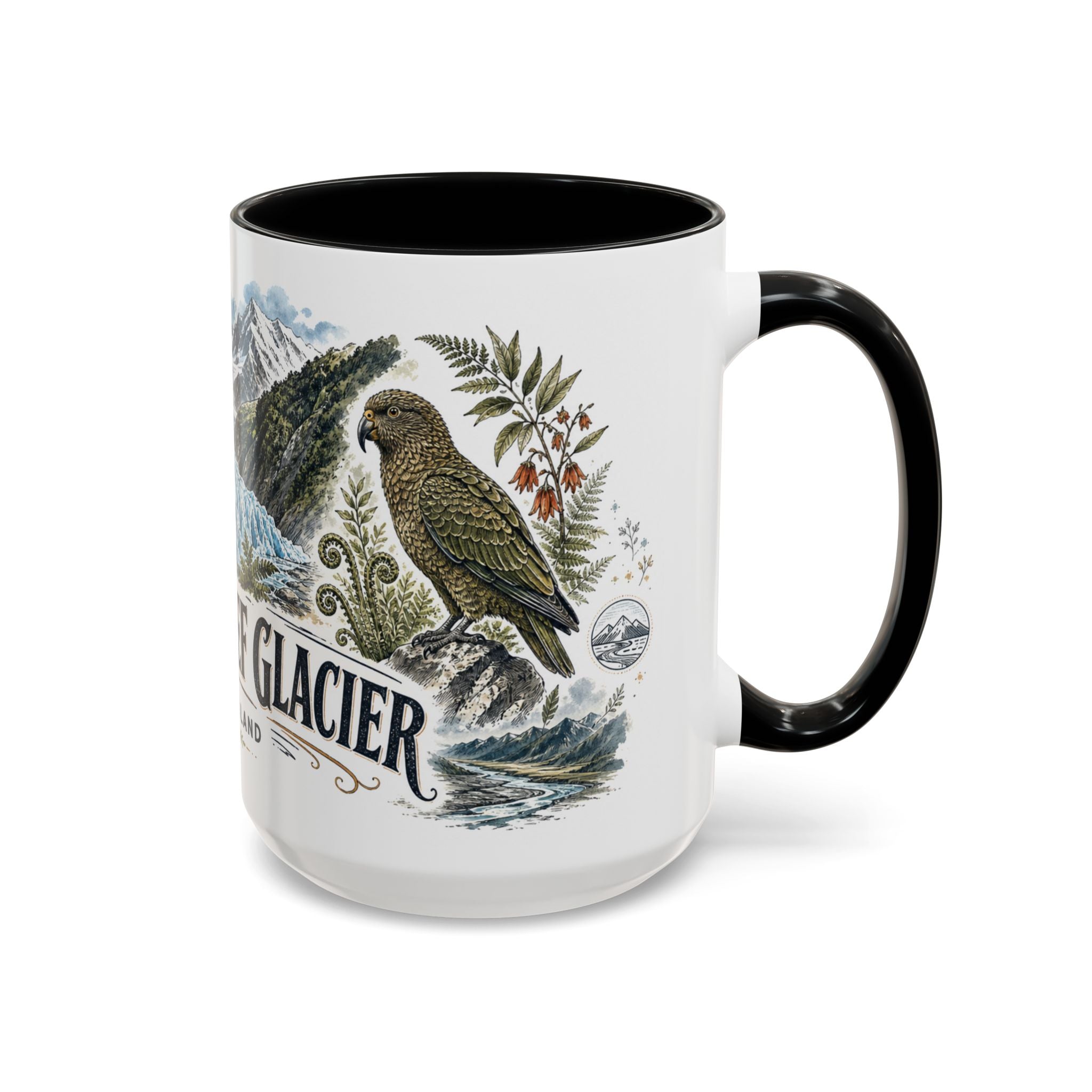 Franz Josef Glacier Mug, New Zealand Travel Souvenir, Bucket List Gift, Accent Ceramic Coffee Mug 11oz 15oz