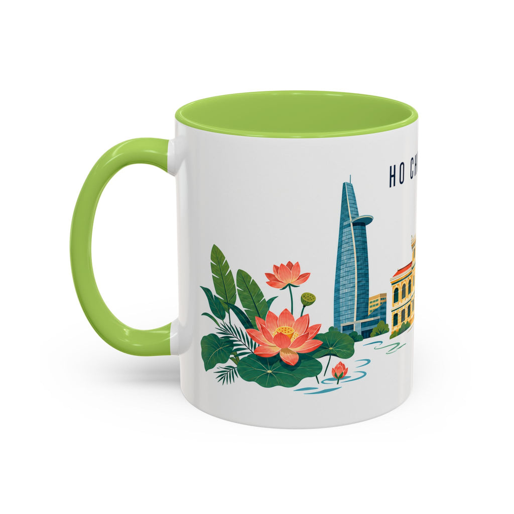 Ho Chi Minh City Coffee Mug | Vietnam Travel Souvenir | Porcelain Decal City Gift | 11oz 15oz Accent Mug